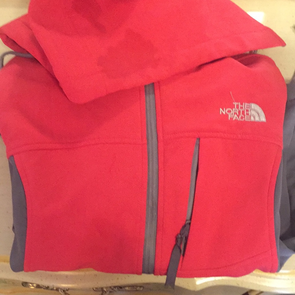 Pink and grey jacket hooded NORTHFACE med